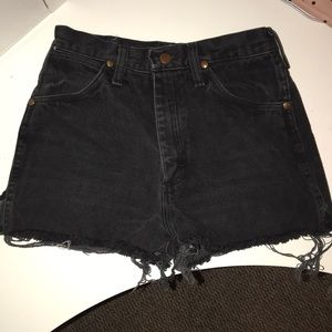 Wrangler black jean high wasted shorts